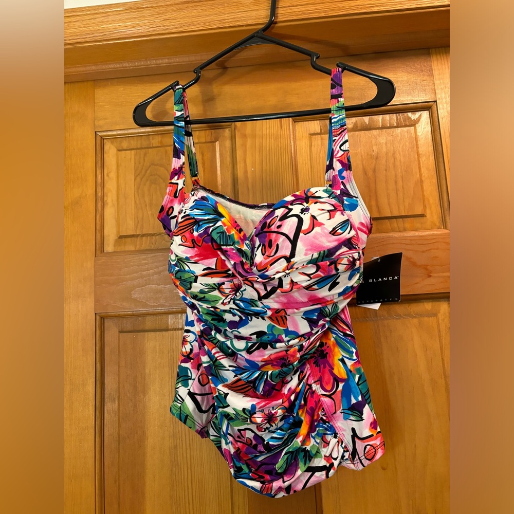 Tankini Swimsuit top -size 14 NWT
